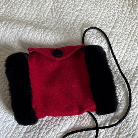 100% wool Red Kids Coat with Black faux fur Accents - Picture 12 of 16